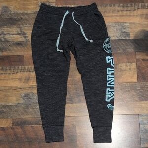 PINK Victoria's Secret Charcoal Joggers with Light Blue Details